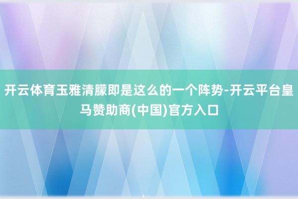 开云体育玉雅清朦即是这么的一个阵势-开云平台皇马赞助商(中国)官方入口