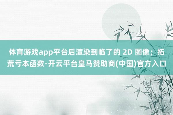 体育游戏app平台后渲染到临了的 2D 图像；拓荒亏本函数-开云平台皇马赞助商(中国)官方入口