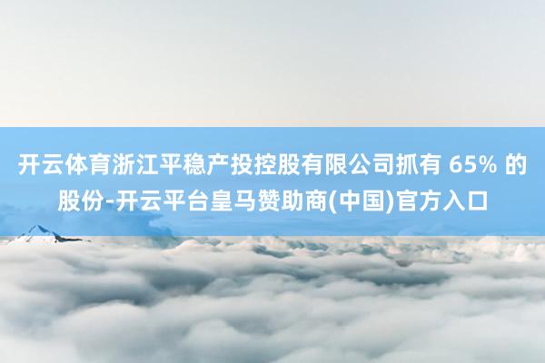 开云体育浙江平稳产投控股有限公司抓有 65% 的股份-开云平台皇马赞助商(中国)官方入口