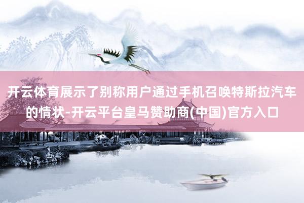 开云体育展示了别称用户通过手机召唤特斯拉汽车的情状-开云平台皇马赞助商(中国)官方入口